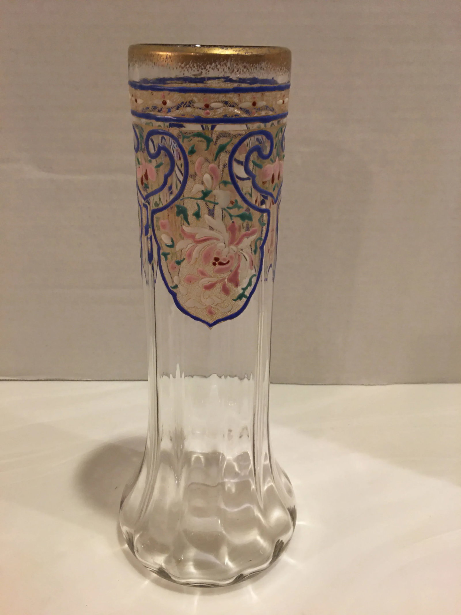 Antique Moser Bohemian Enameled Hand Blown Vase - 7
