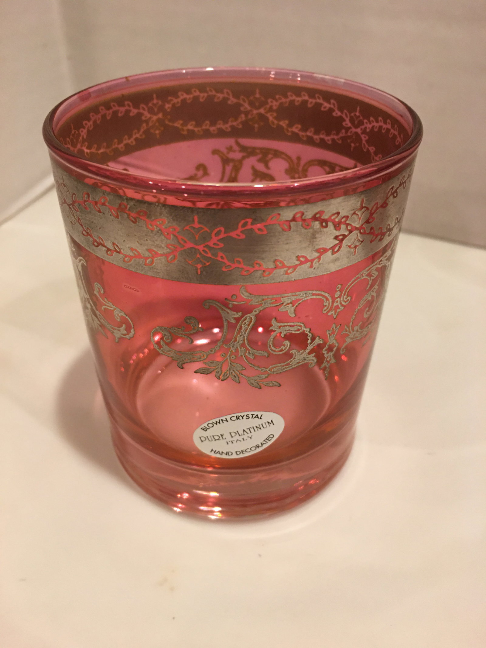 1980s Italian Hand Blown Pure Platinum Italian Old Fashion Glasses - Set of 4 - 3
