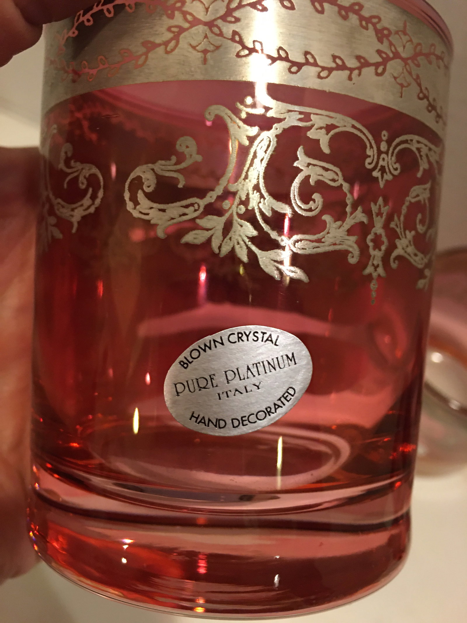 1980s Italian Hand Blown Pure Platinum Italian Old Fashion Glasses - Set of 4 - 4