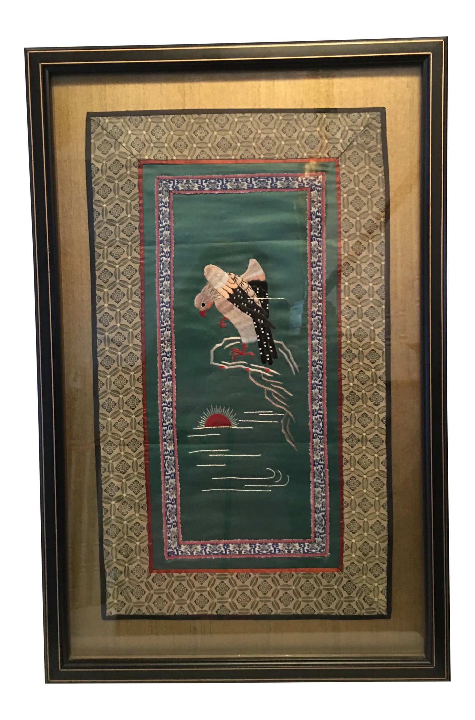 Asian Silk Embroidered Framed Textile (1 of 9)