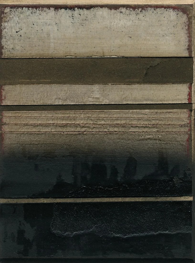 Jeff Green "Confirmation No. 8": An original mixed media work on illustration board by Nashville artist, Jeff Green. This piece, Confirmation no. 8, is part of of the artist's 2008 series of twenty-one unique pieces. Each piece in th