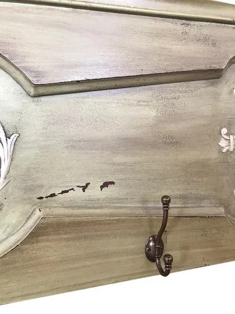 1940s Vintage Architectural Wood Plaque With Hooks - 8