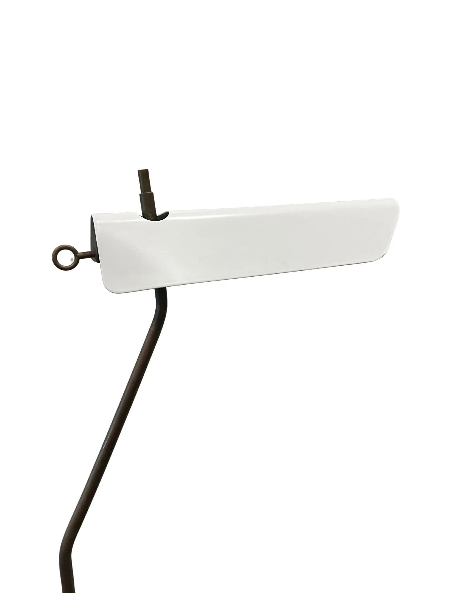 Visual Comfort Adjustable Antiqued Brass & White Floor Lamp - 3