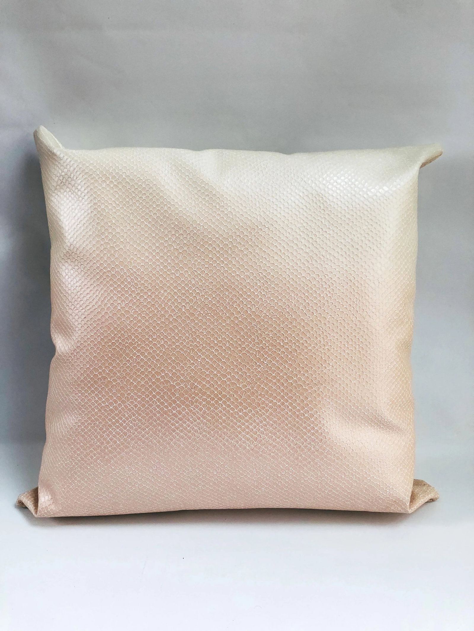 Vintage Pink Chic Snake Skin Style Leather Pillows - a Pair - 2