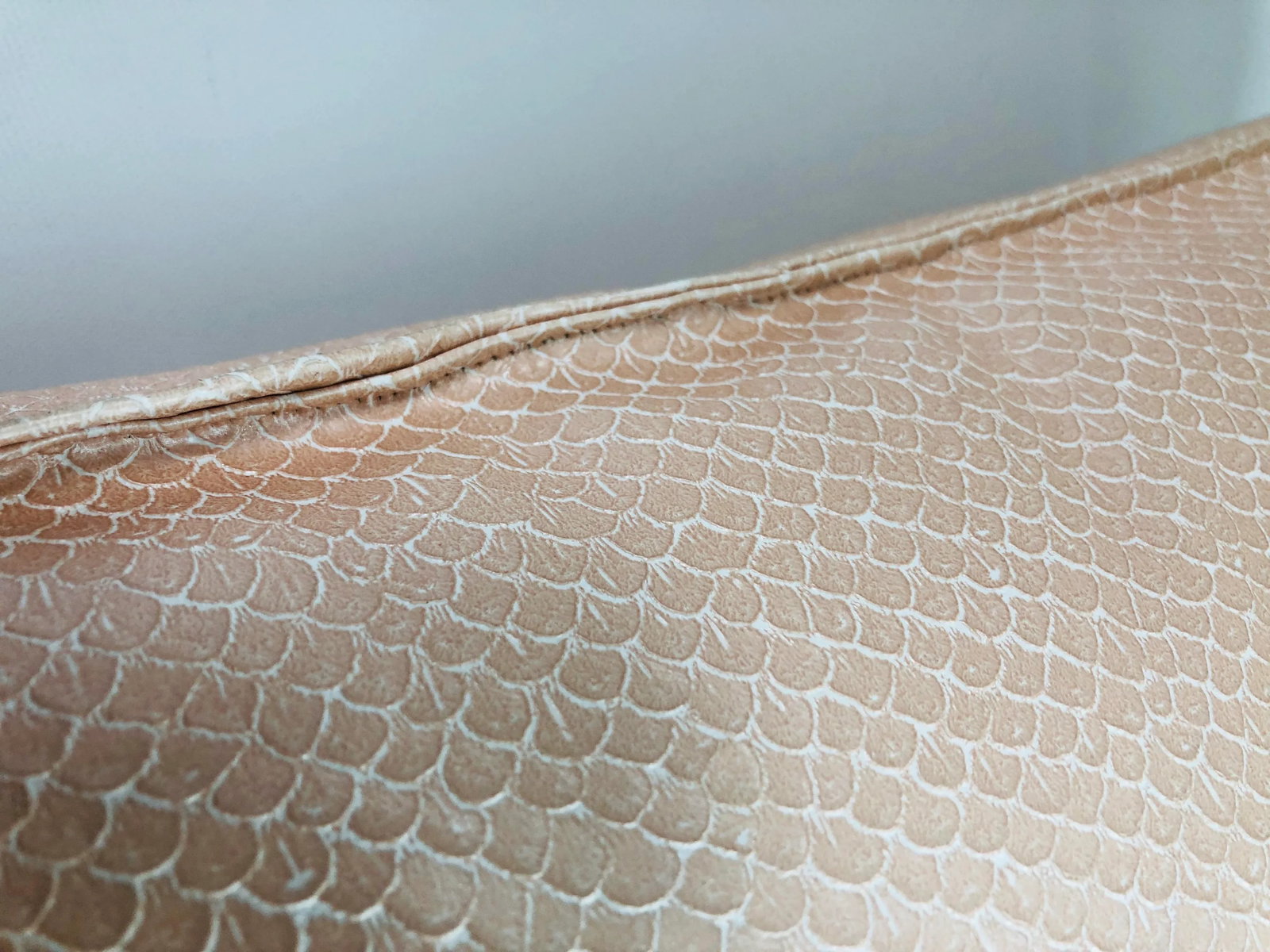 Vintage Pink Chic Snake Skin Style Leather Pillows - a Pair - 3