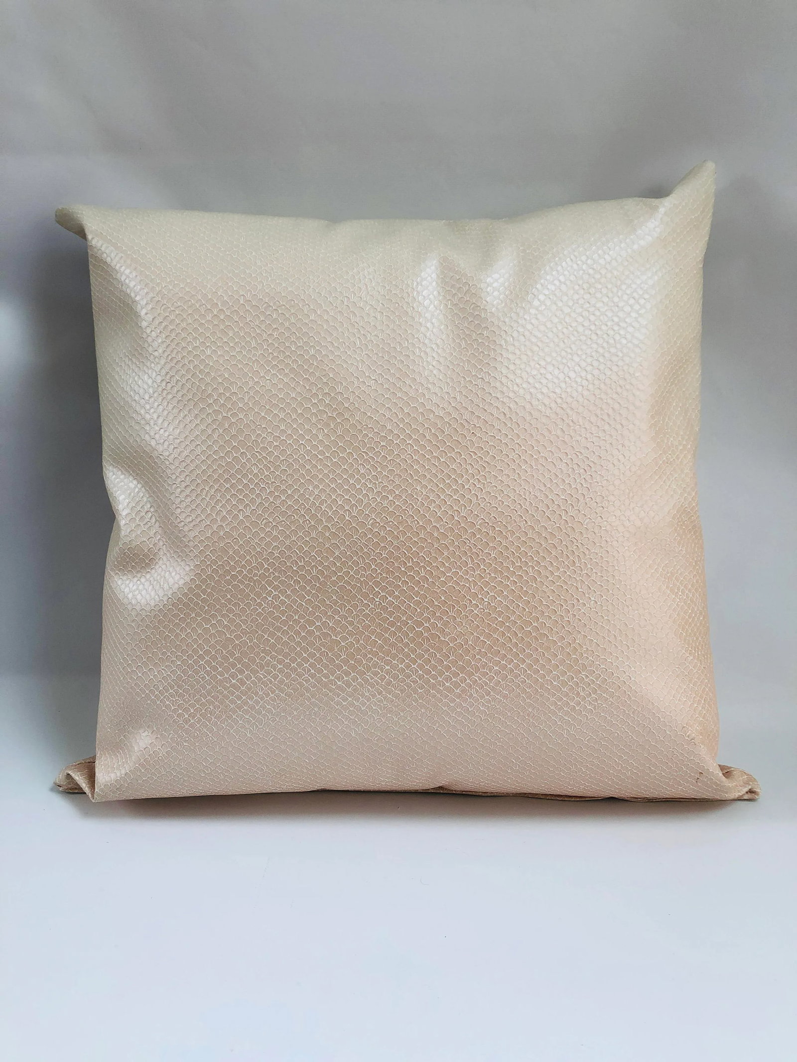 Vintage Pink Chic Snake Skin Style Leather Pillows - a Pair - 4