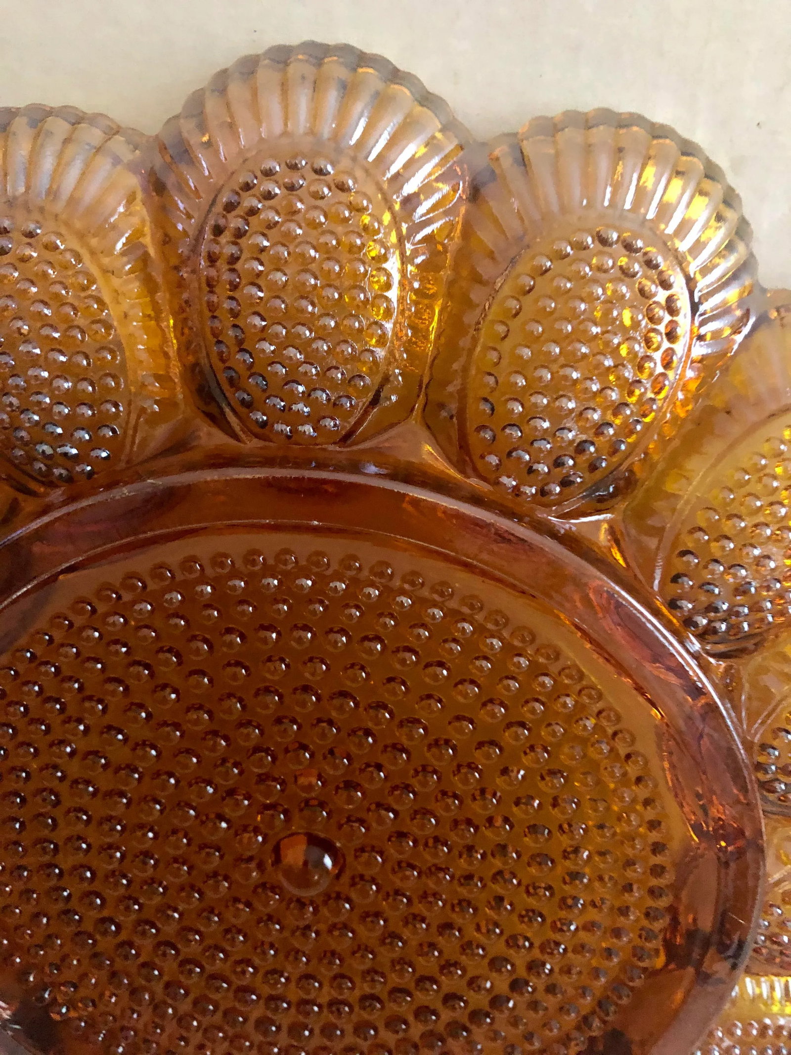 Vintage Mid-Century Modern Heavy Weight Carnival Glass Egg Holder - 3