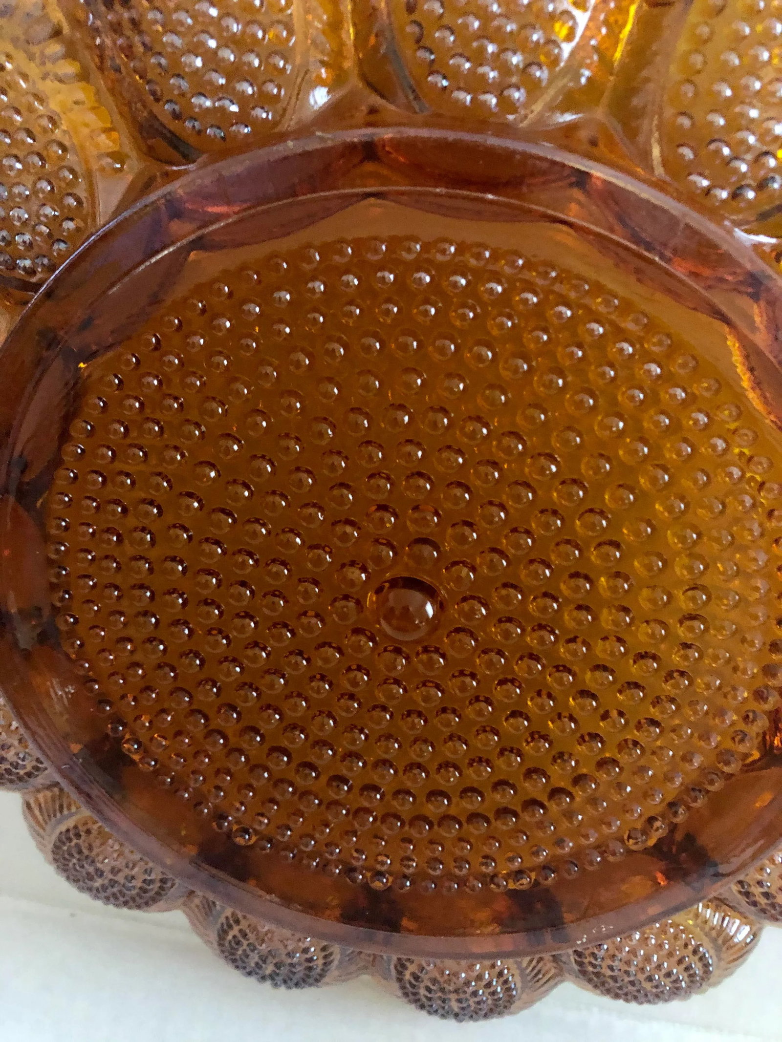 Vintage Mid-Century Modern Heavy Weight Carnival Glass Egg Holder - 7