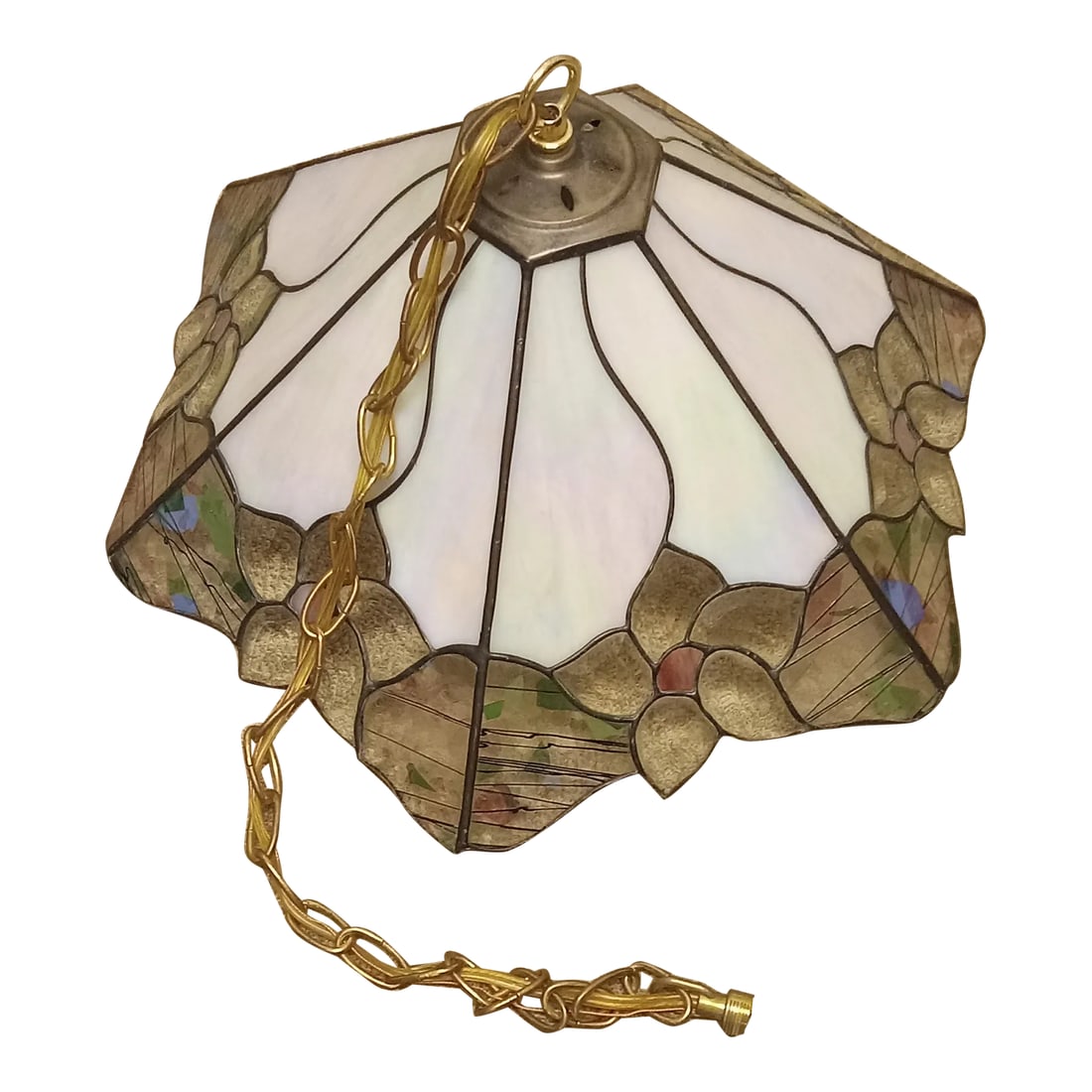 Antique Art Nouveau Stained Glass Pendant With Art Deco Influences (1 of 12)