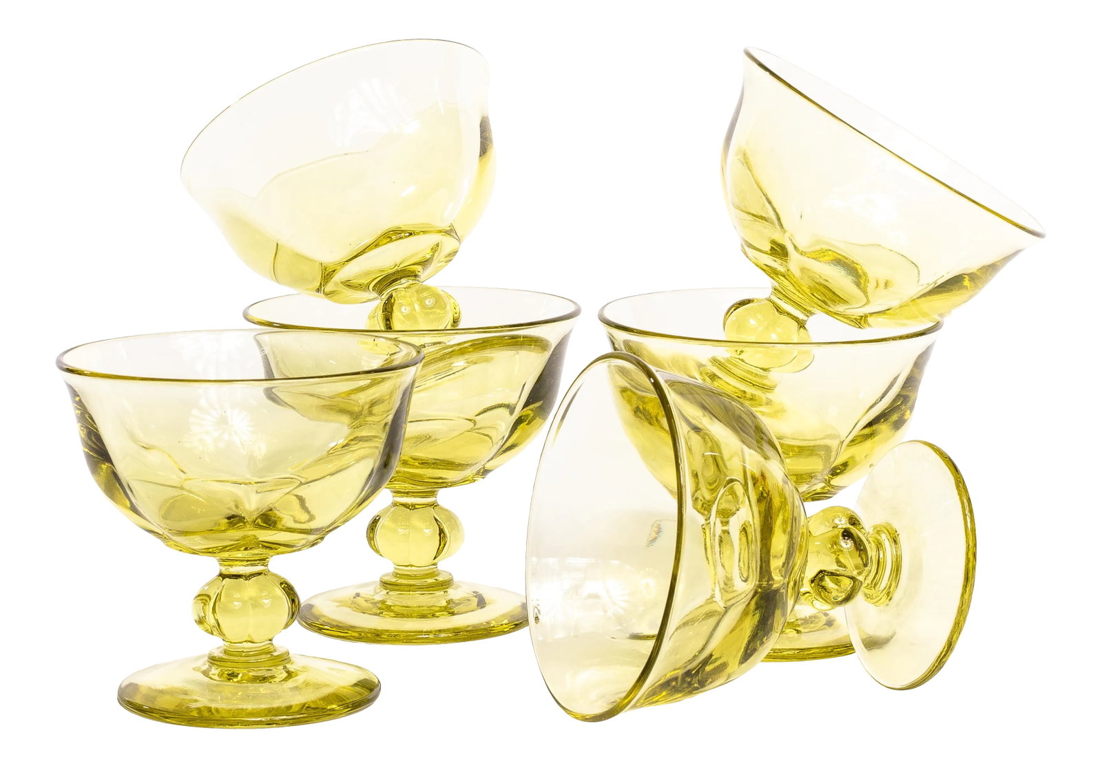 Viking Glass Stemmed Lime Dessert Cups - Set of 6 (1 of 4)