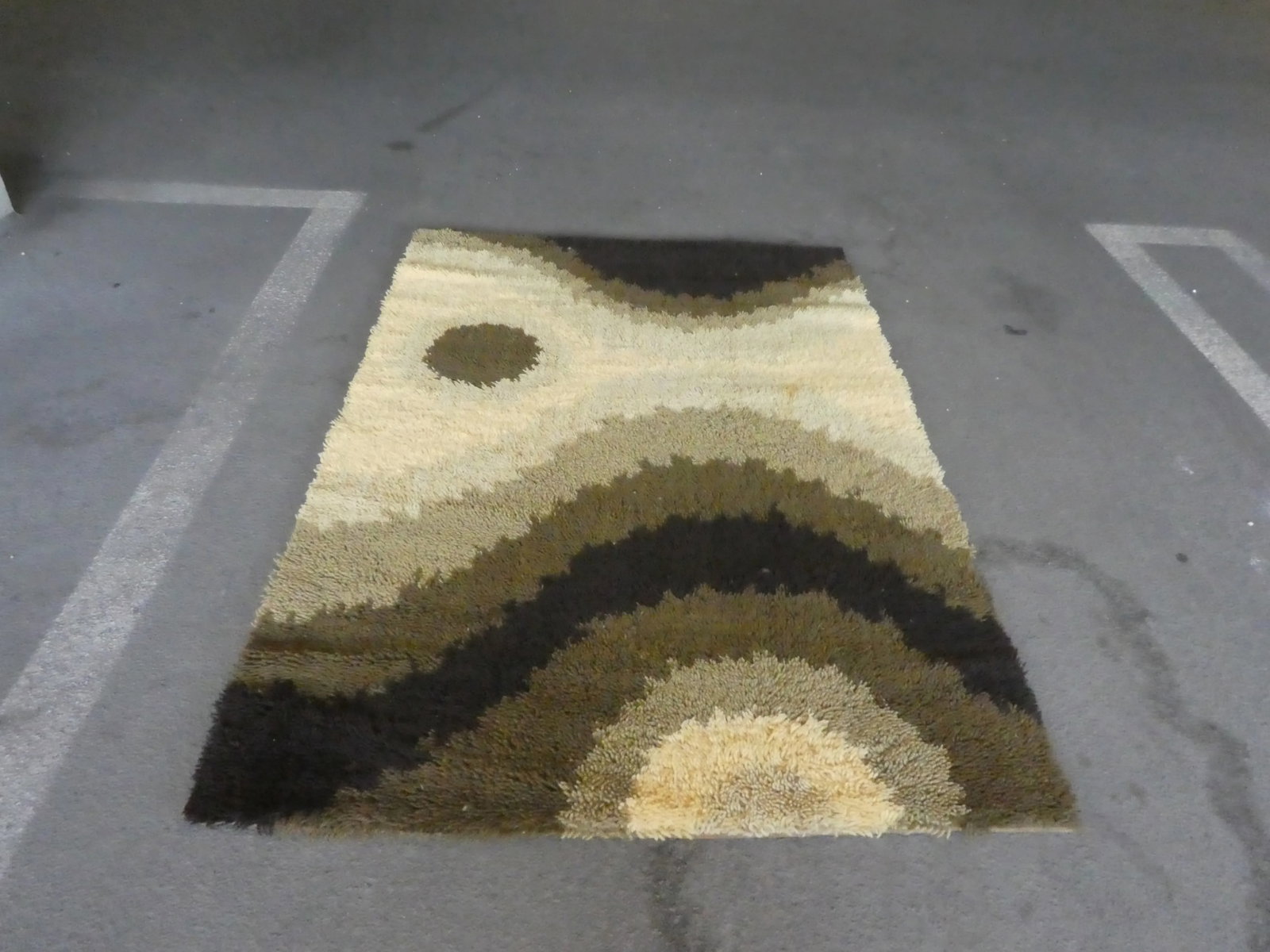 1970's Scandinavian Geometric Rya Rug- 4' * 5'10'' - 5