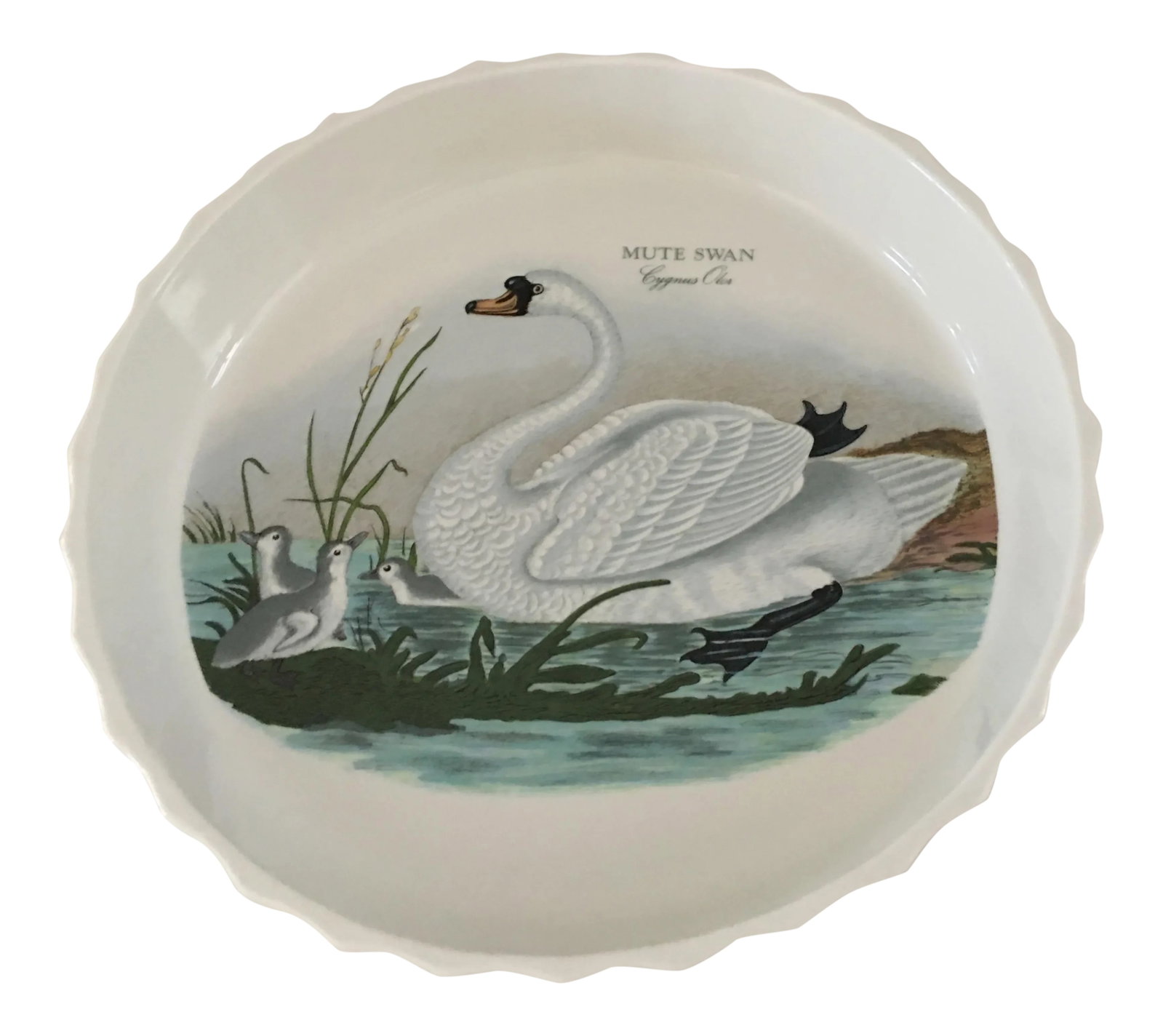 Portmeirion Birds of Britain "Mute Swan" Quiche Dish (1 of 8)
