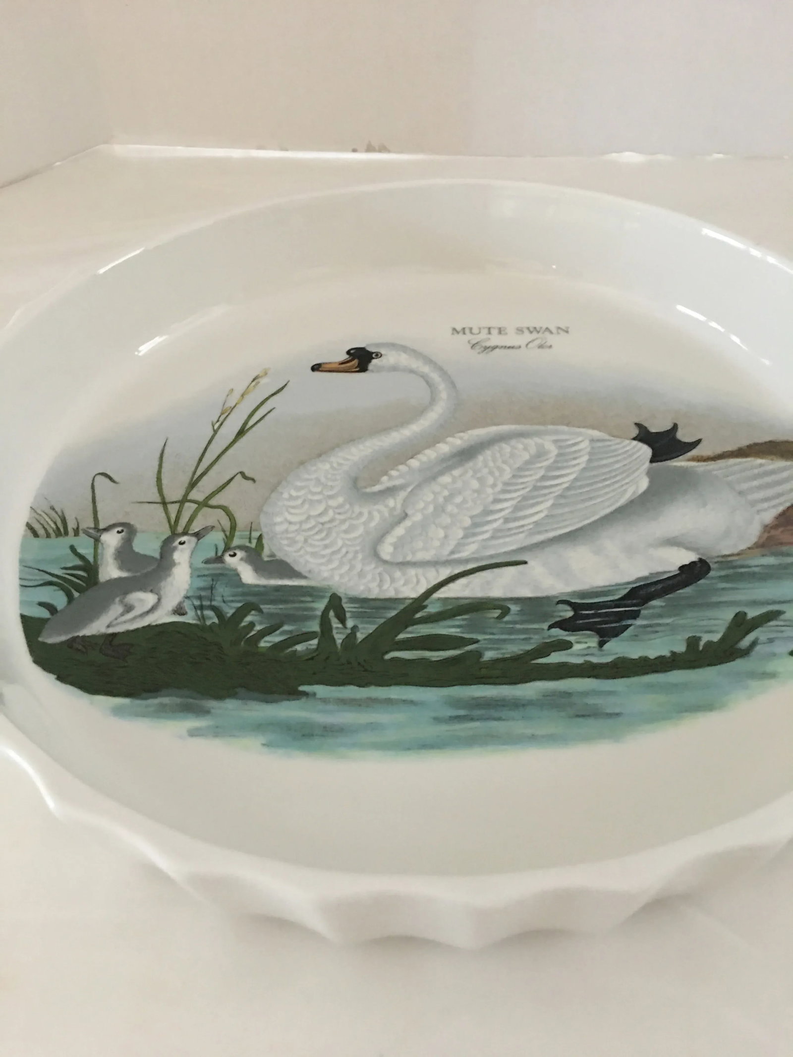 Portmeirion Birds of Britain "Mute Swan" Quiche Dish - 5