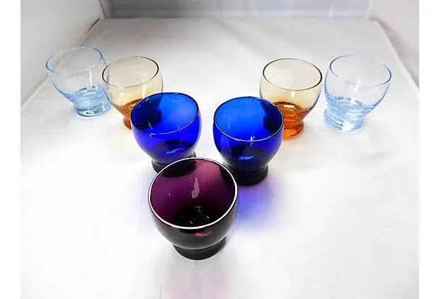 Mid-Century Multicolor Liquor Glasses - Set of 7 - 2