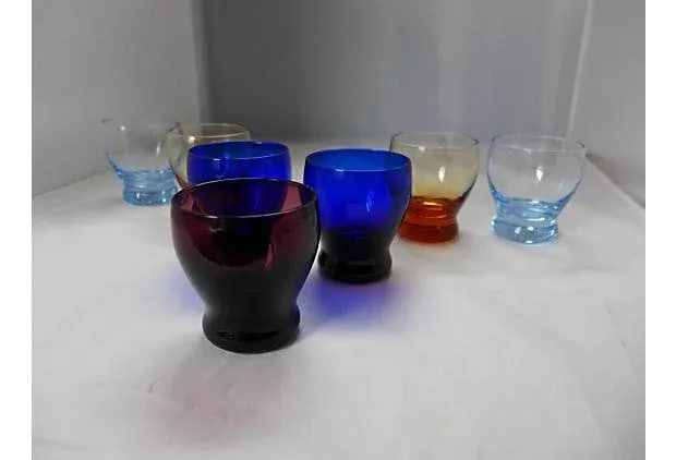Mid-Century Multicolor Liquor Glasses - Set of 7 - 3