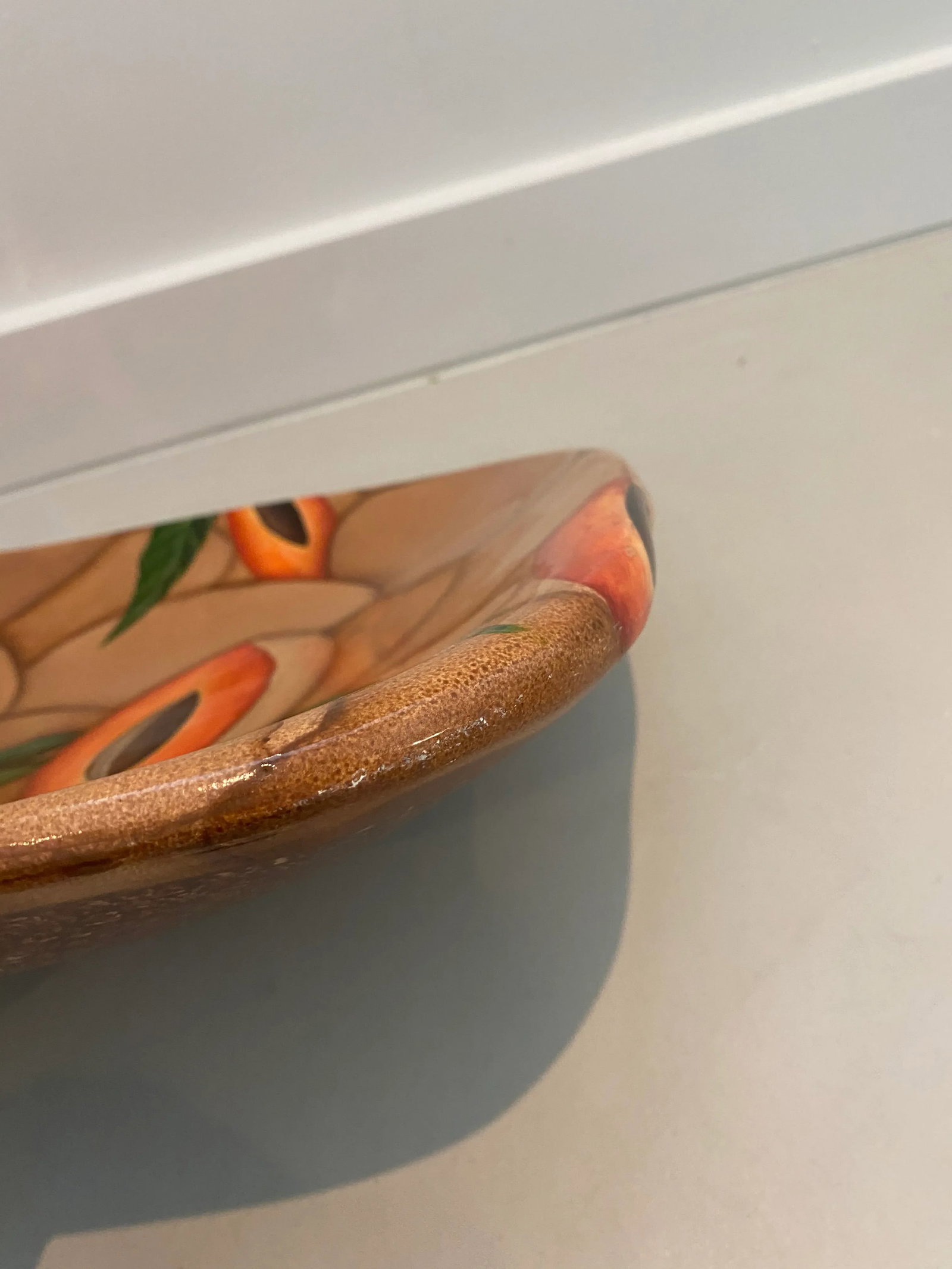 Bibi Leon Artist Signed Hand Painted Wood Platter - 9