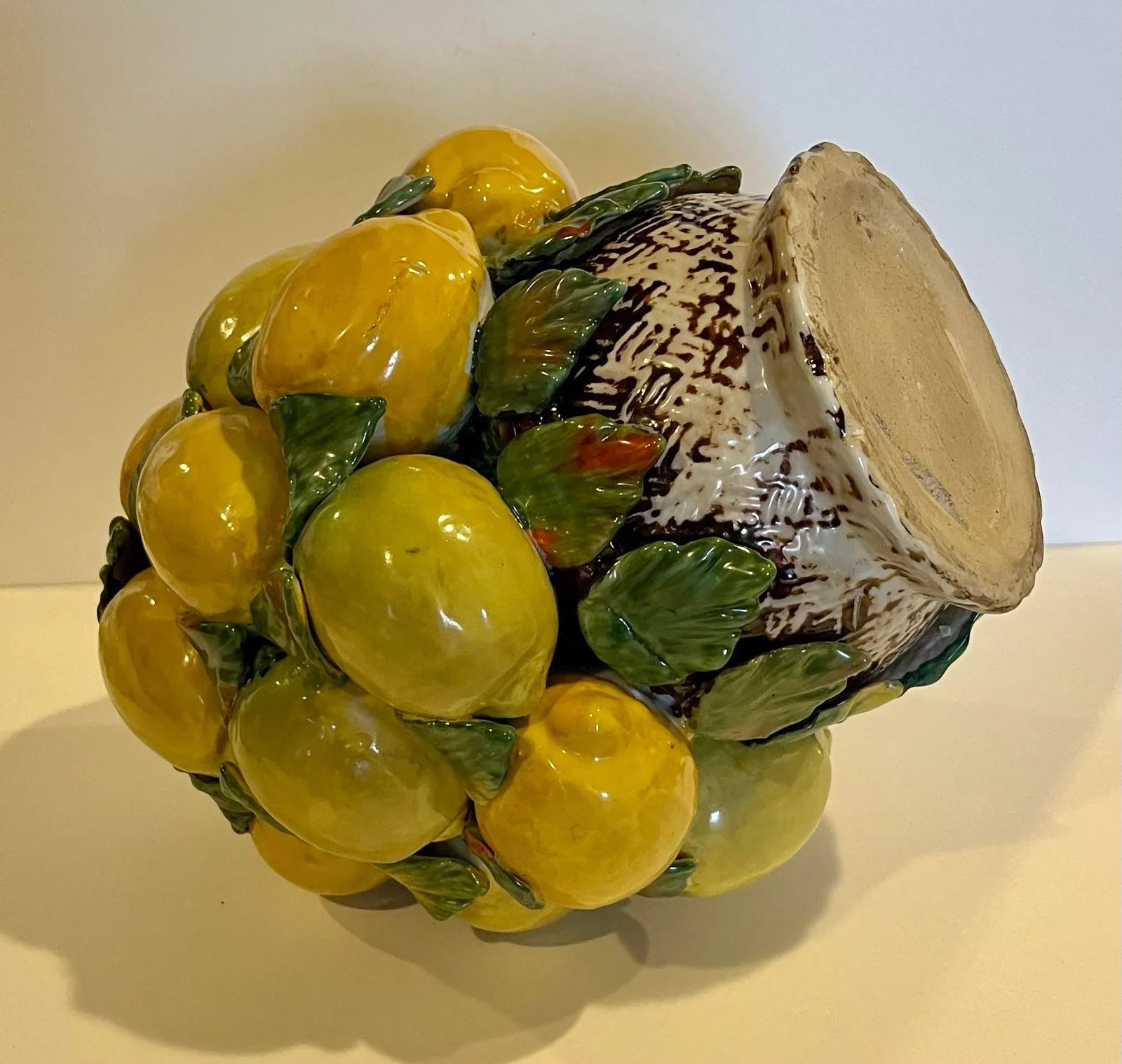 Mid Century Italian Majolica Lemons Topiary Centerpiece - 6