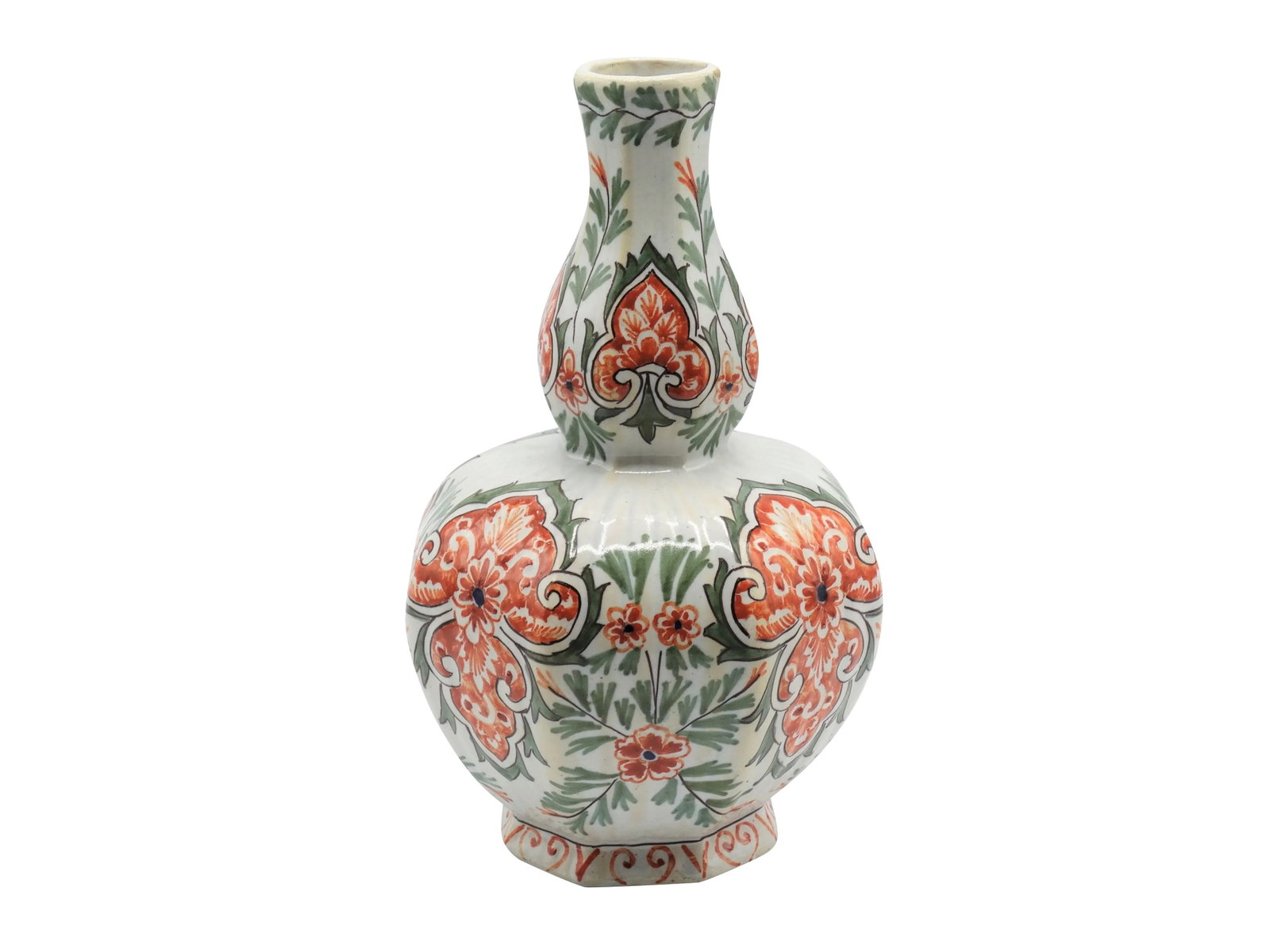 Antique Dutch Delft Polychrome Vases - a Pair - 3