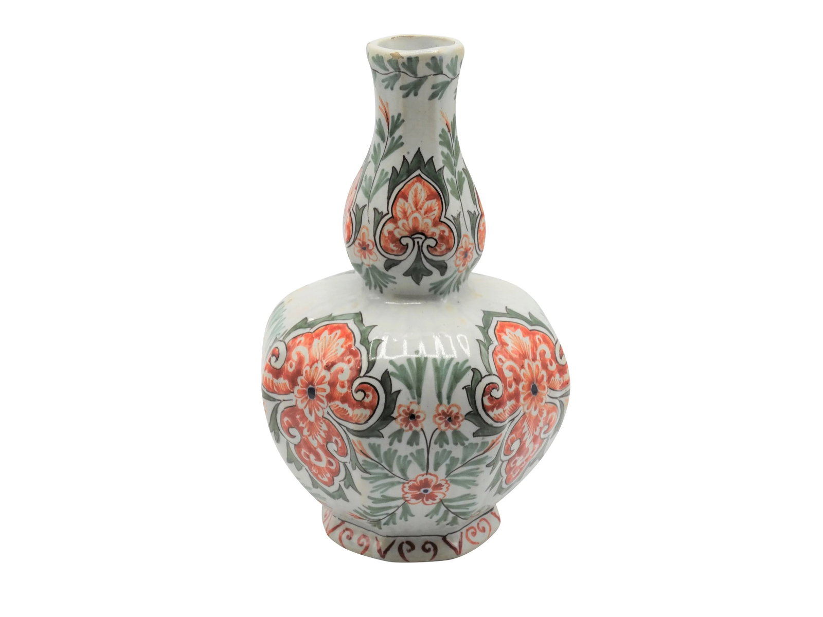 Antique Dutch Delft Polychrome Vases - a Pair - 6