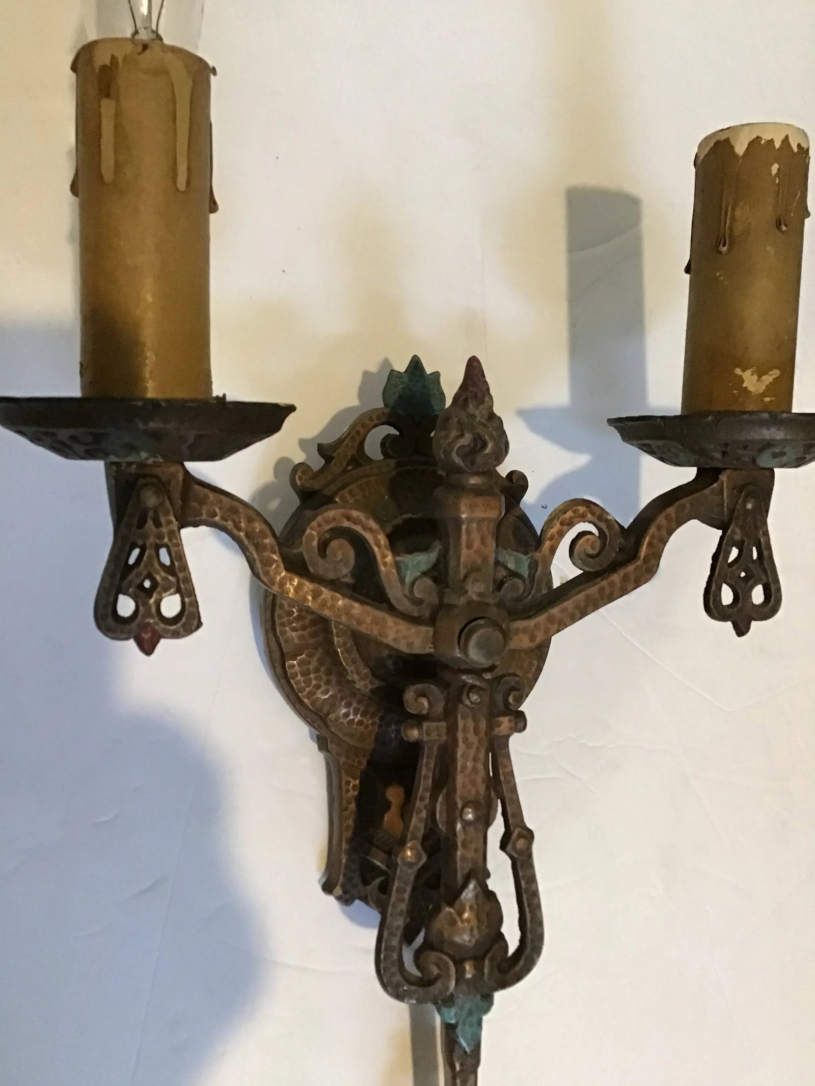Antique Polychrome Double Wall Sconce - 2