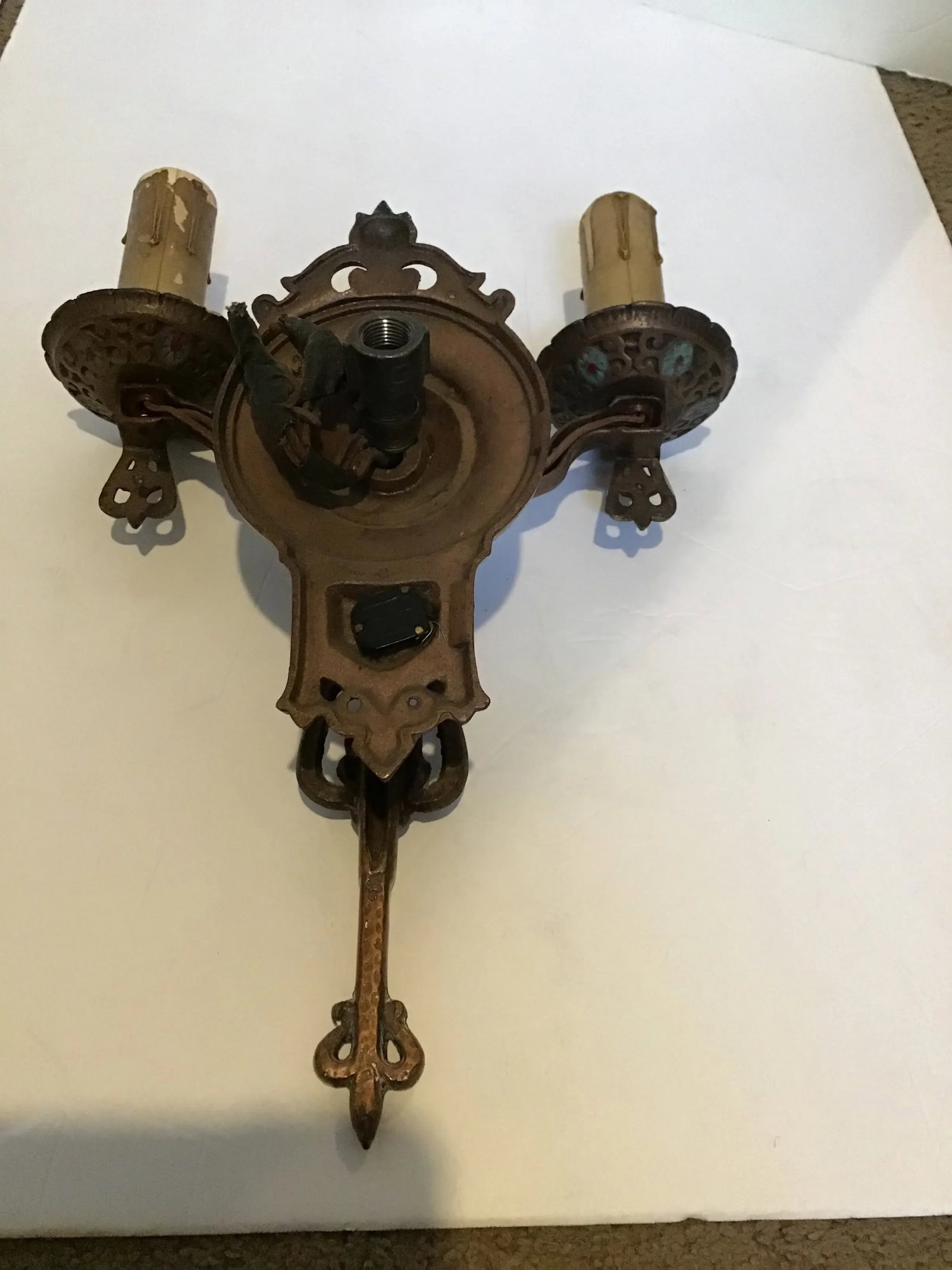 Antique Polychrome Double Wall Sconce - 6