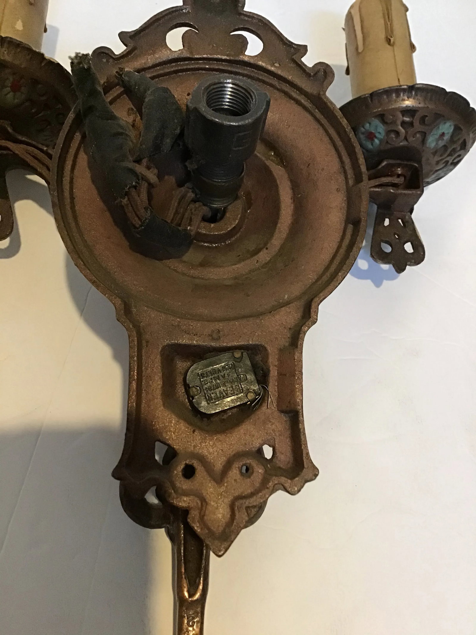 Antique Polychrome Double Wall Sconce - 7