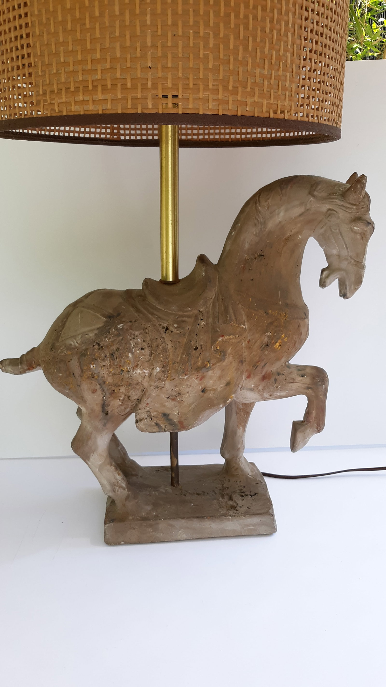 Mid-Century Modern Tang Dynasty Style Horse Table Lamp - 3