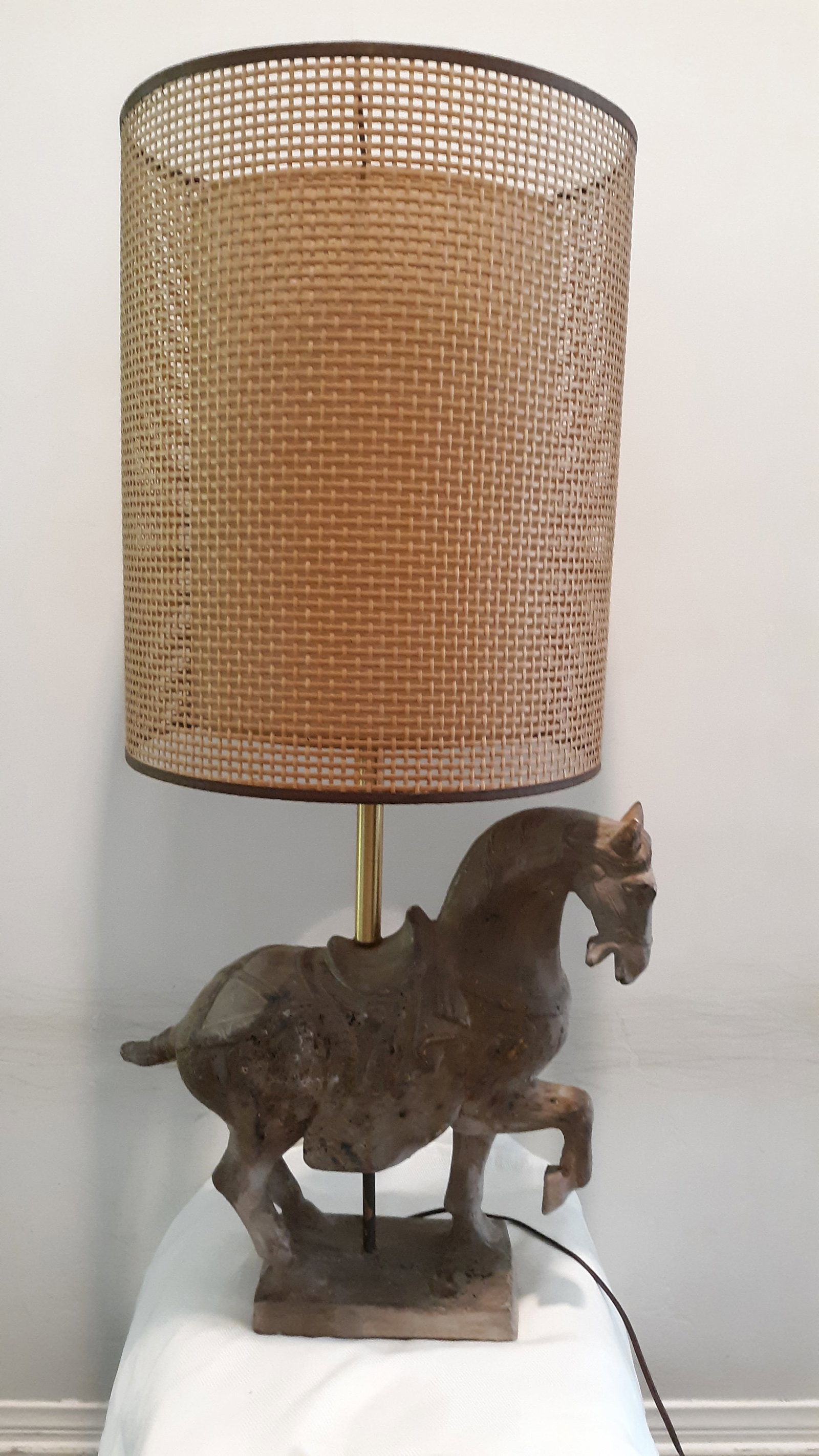 Mid-Century Modern Tang Dynasty Style Horse Table Lamp - 8
