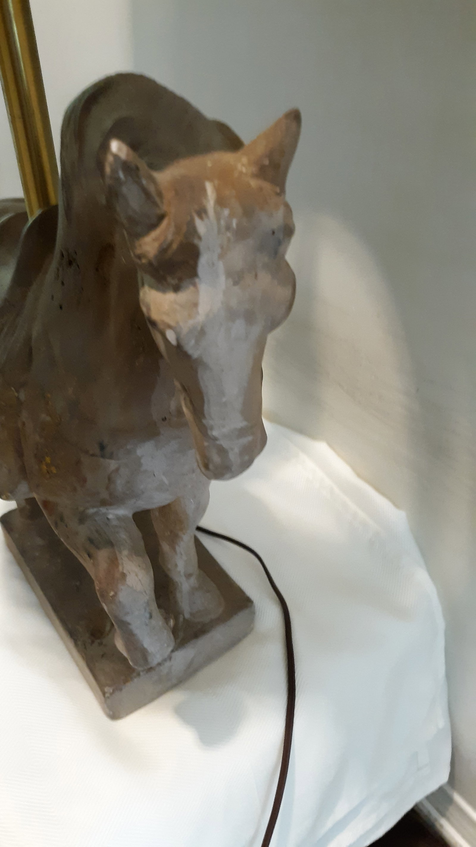 Mid-Century Modern Tang Dynasty Style Horse Table Lamp - 9
