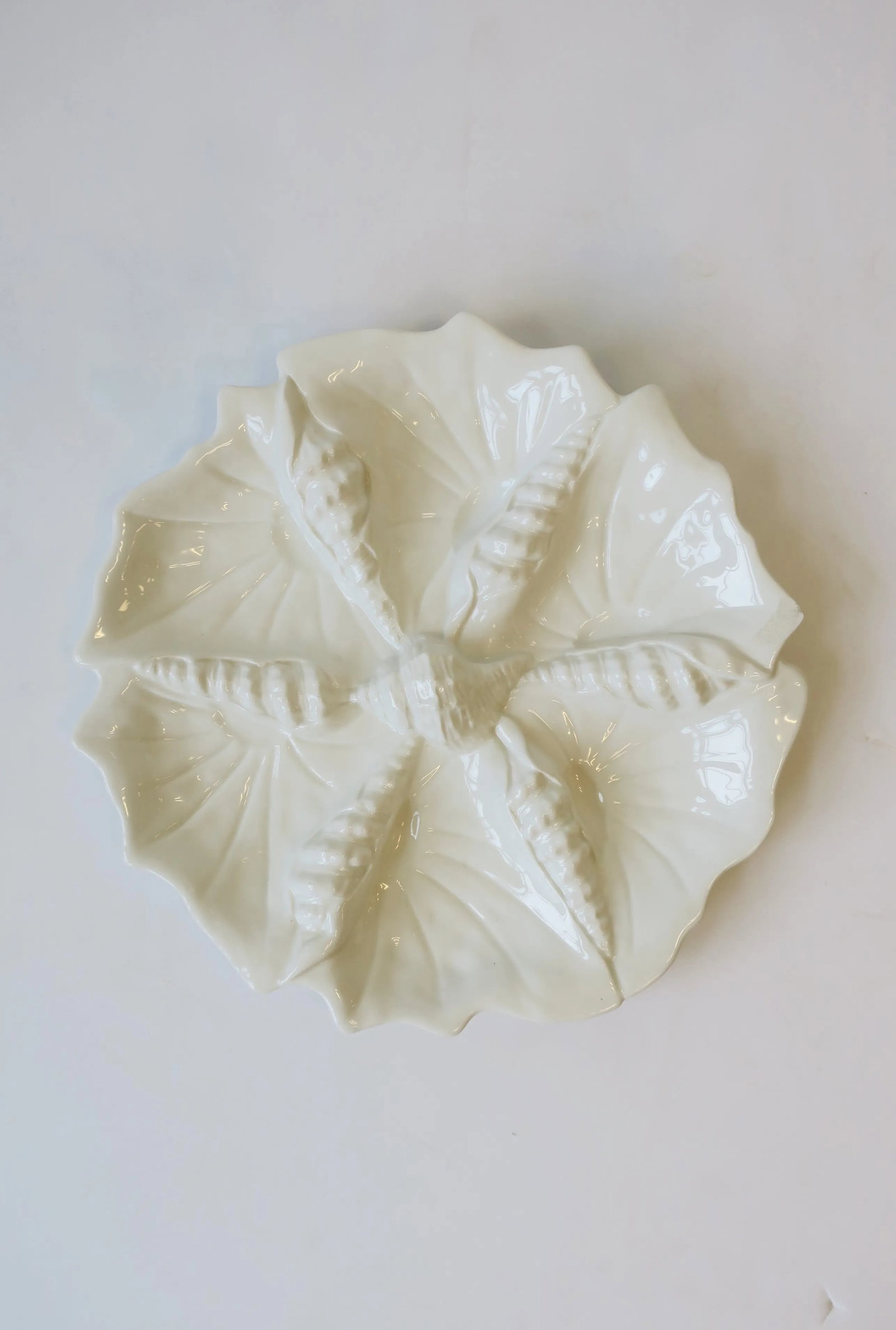 Italian Seashell White Ceramic Serving Dish From Italy for Bergdorf Goodman - 2