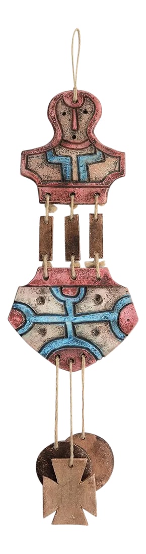 Mid Century Chilean Mapuche Abstract Ceramic Mobile Wind Chimes (1 of 10)