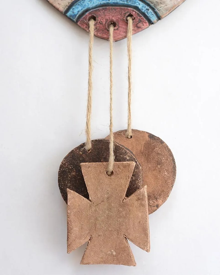 Mid Century Chilean Mapuche Abstract Ceramic Mobile Wind Chimes - 6