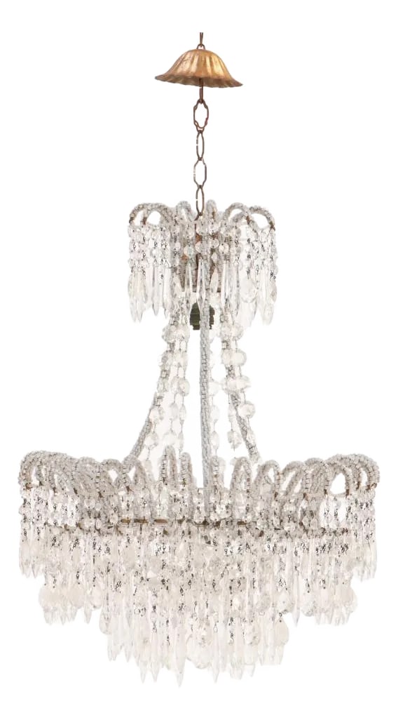 An Italian Beaded Chandelier, C. 1950. (1 of 4)
