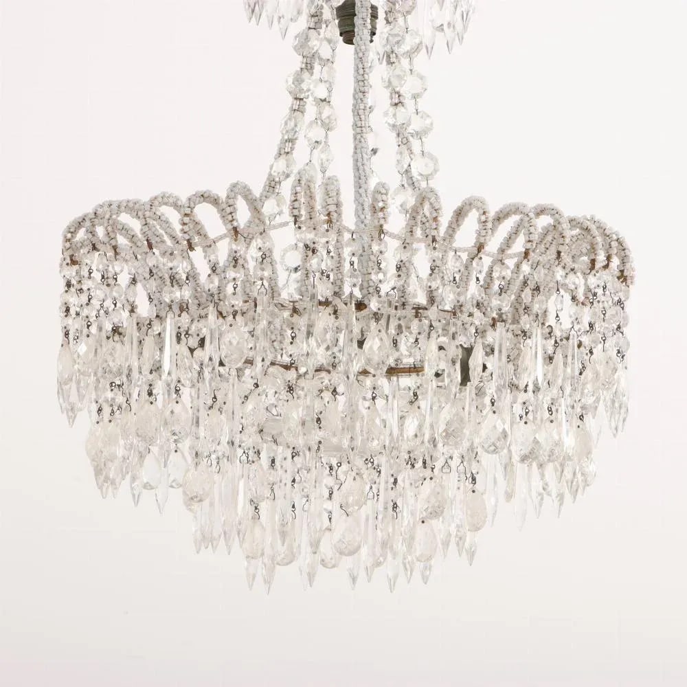 An Italian Beaded Chandelier, C. 1950. - 4