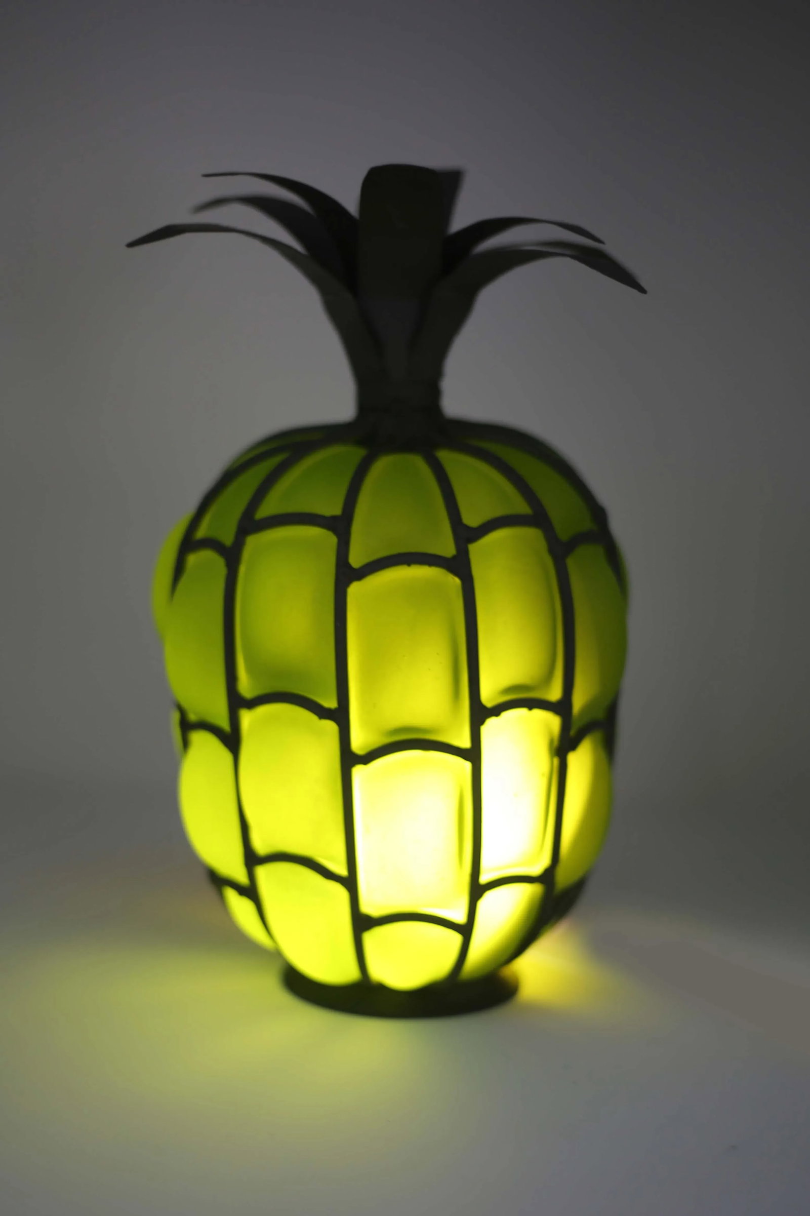 Blown Glass and Metal Pineapple Lanterns / Candle Holders - a Pair - 3