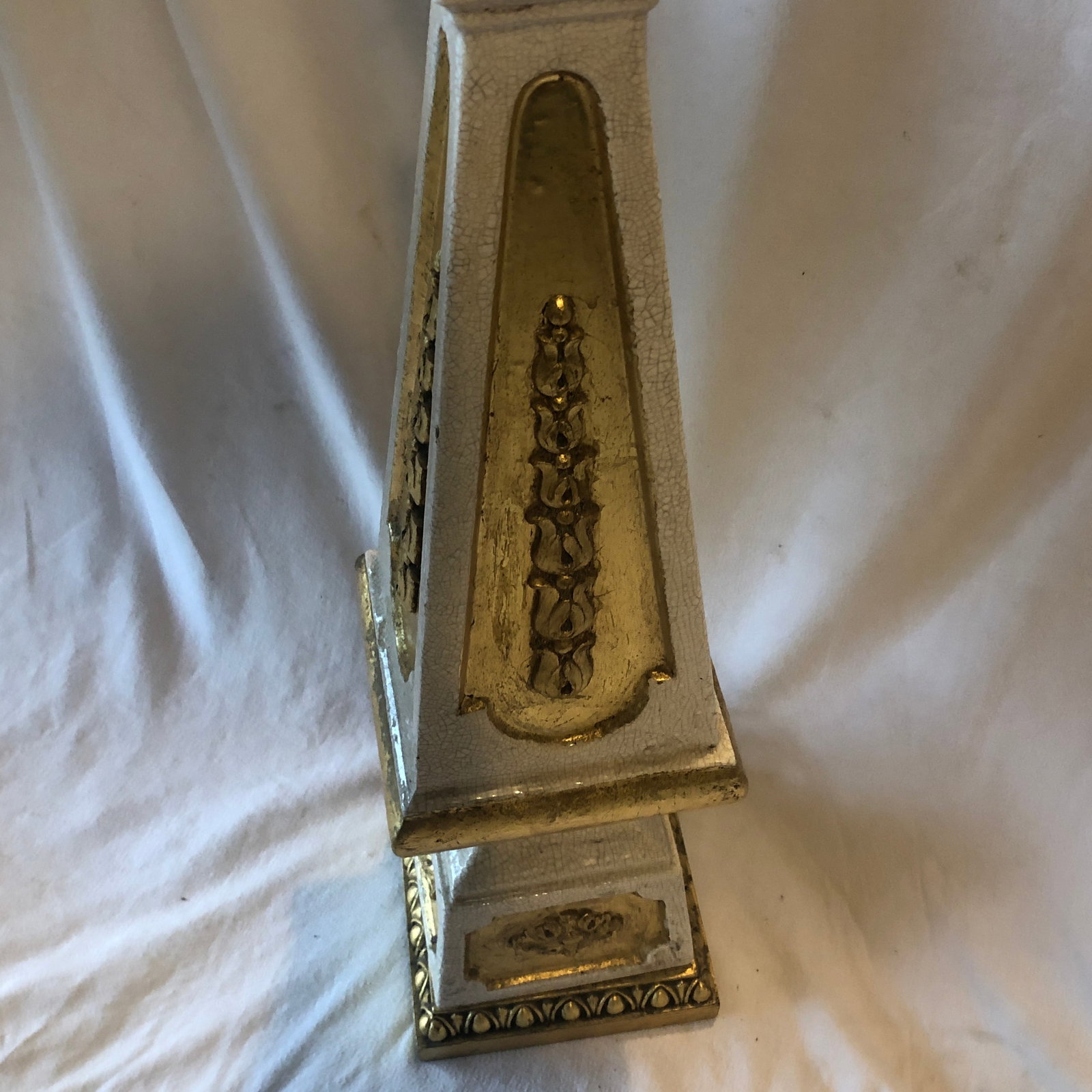 Nardini Studios Mid Century Modern Hollywood Regency Gold White Ceramic Table Lamp - 5