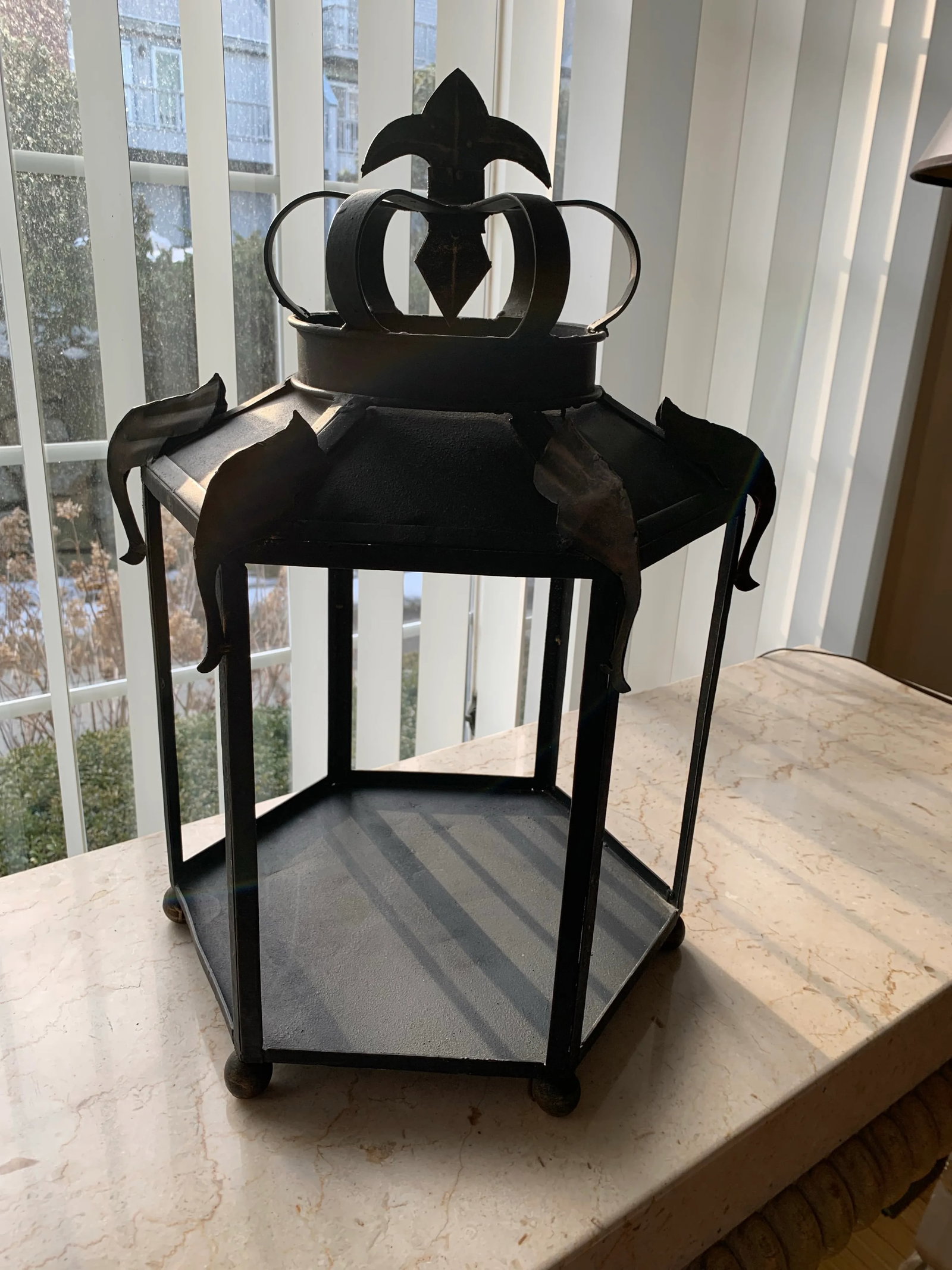 1980s Tole Metal Pedestal or Display - 2