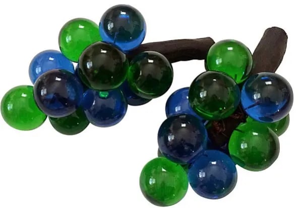 Blue & Green Lucite Grape Cluster - Pair (1 of 4)