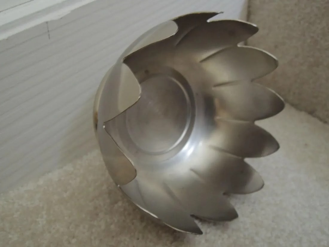 Silver Plated Bowl 12 Lotus Petals Silver Metal Bowl - 2