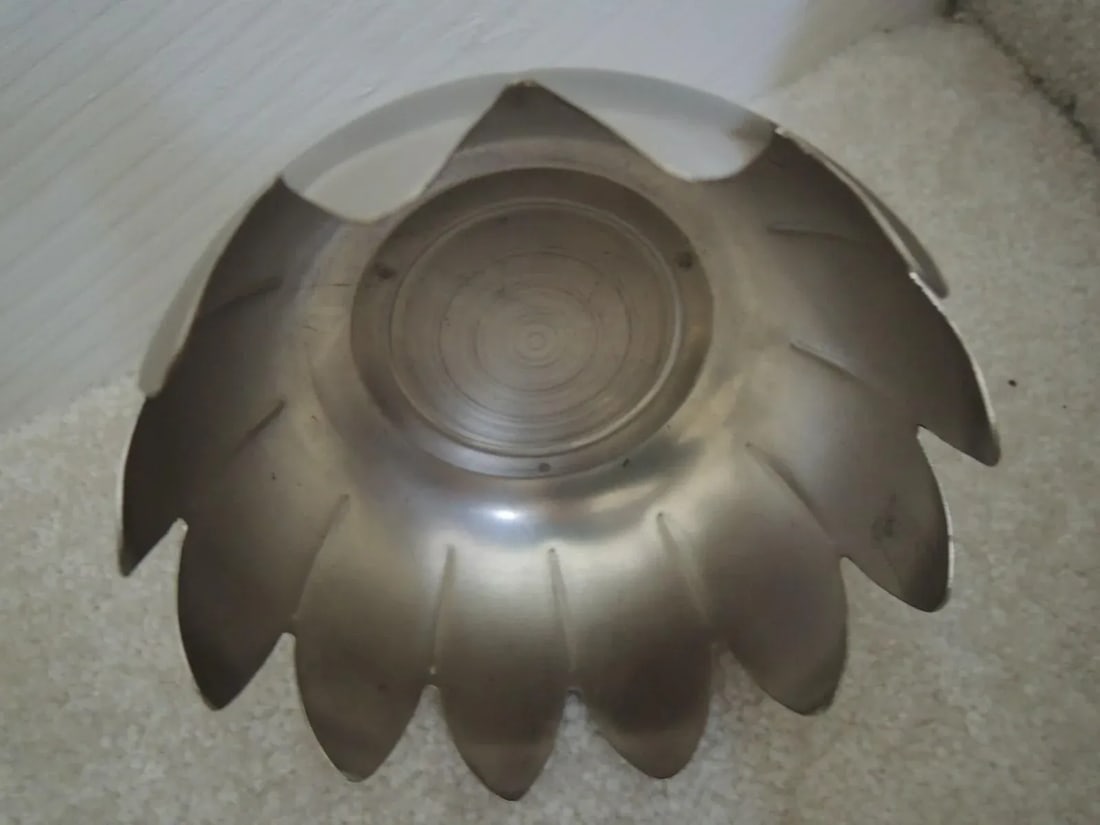 Silver Plated Bowl 12 Lotus Petals Silver Metal Bowl - 4