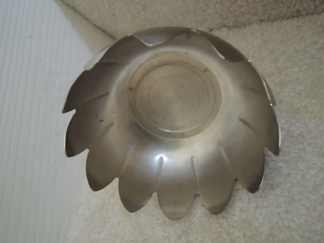 Silver Plated Bowl 12 Lotus Petals Silver Metal Bowl - 6