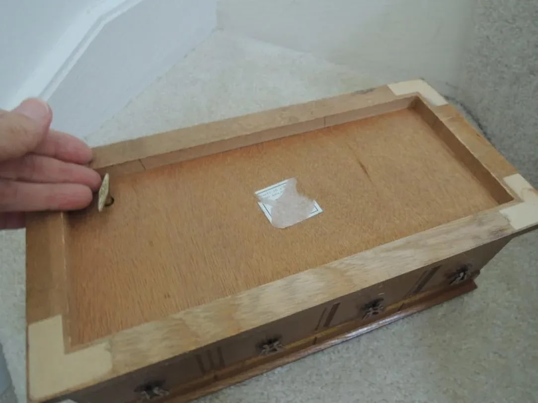 Cane Top Oak Wood Jewelry Music Box - 11