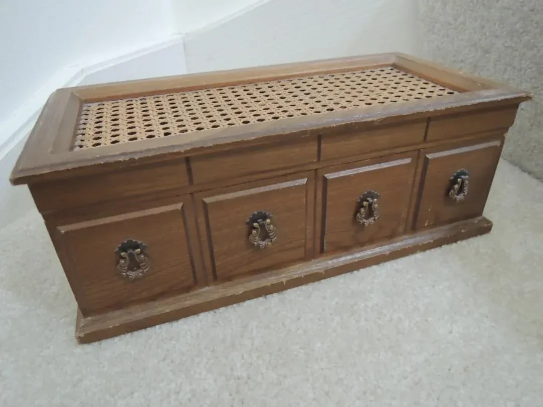Cane Top Oak Wood Jewelry Music Box - 12