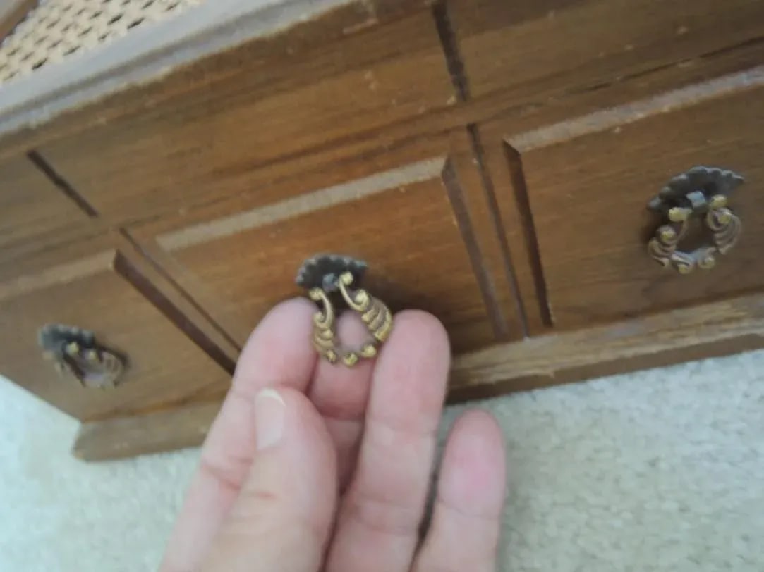 Cane Top Oak Wood Jewelry Music Box - 5