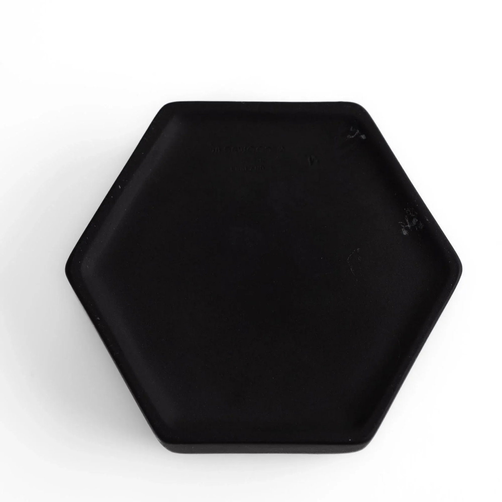 Vintage Wedgwood Black Jasperware Hexagonal Trinket Box With Egyptian Horus Relief - 11