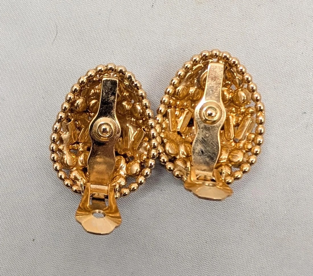 Vintage 1964 Signed Napier Ad Piece Pastel Rhinestone Easter Egg Earrings-2 Pieces - 8