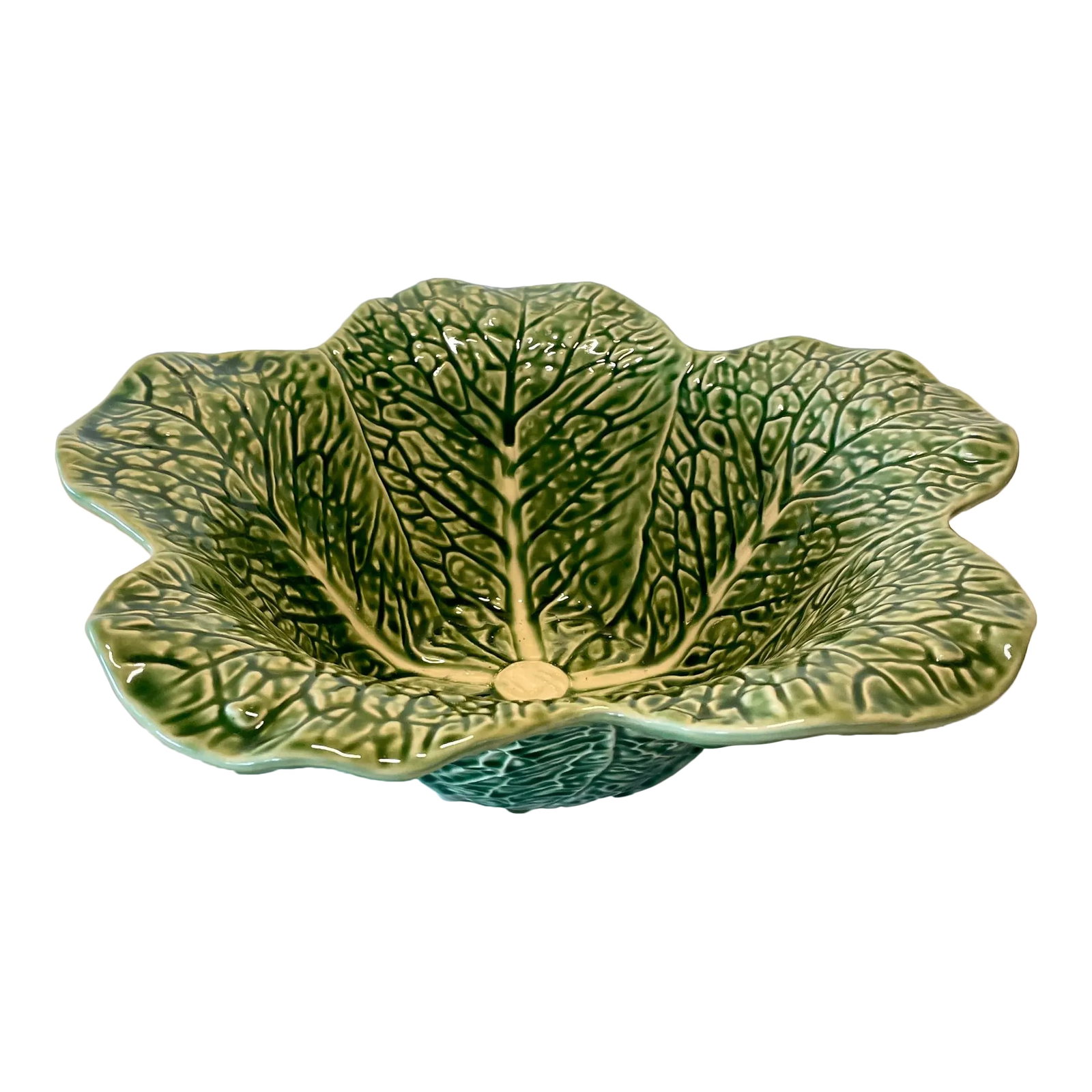 Vintage Portuguese Bordallo Pinheiro Cabbage Ware Deep Serving Bowl (1 of 9)
