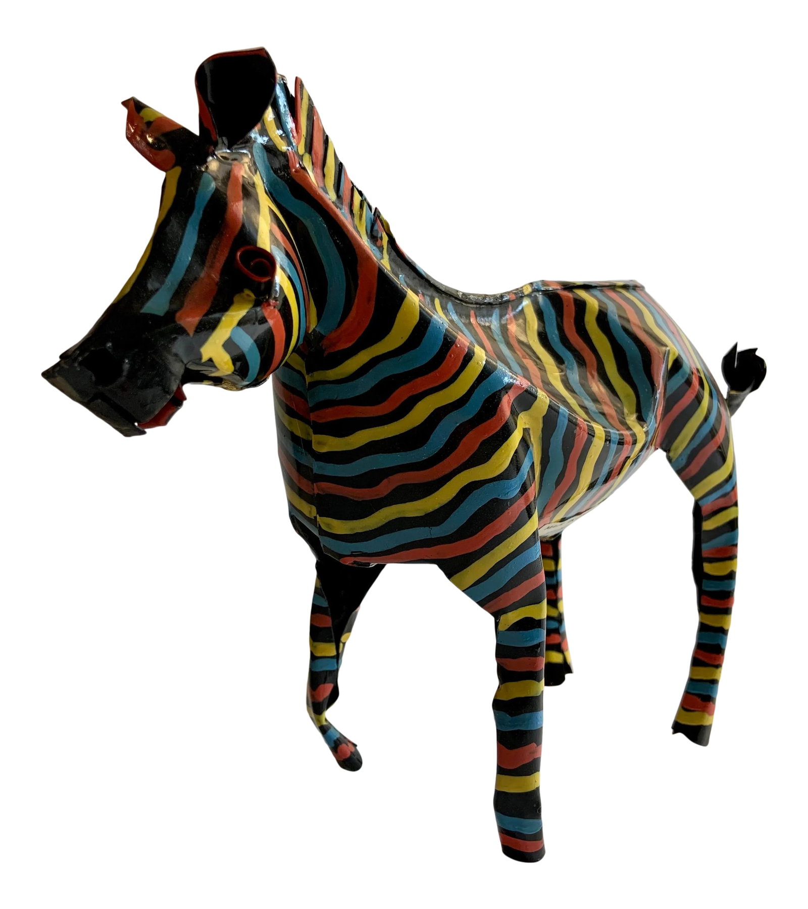 1980s Vintage Folk Art Painted Zebra Figure (1 of 8)