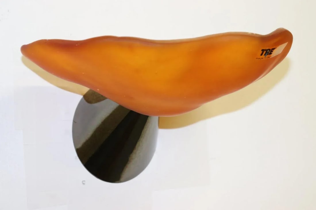 1980s Modern "Mini Lithos" Murano Wall Lamp Amber - 3