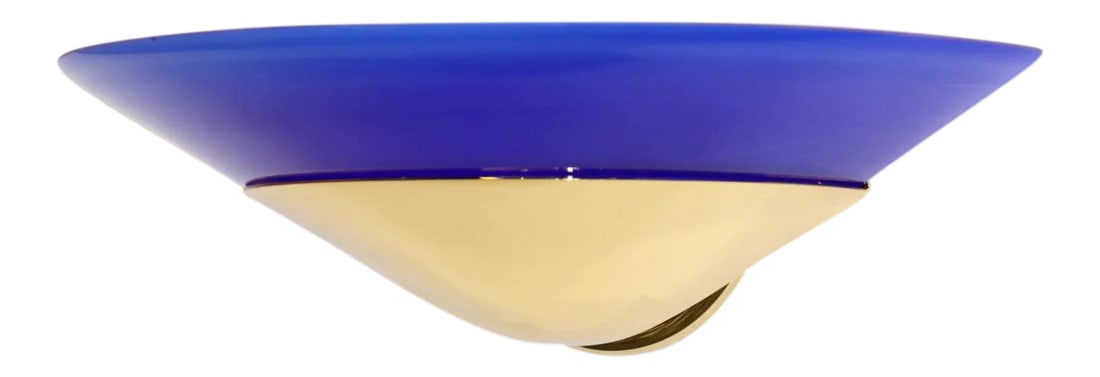 1990s "Mezzo Alo" Wall Lamp Murano Blue Glass (1 of 11)